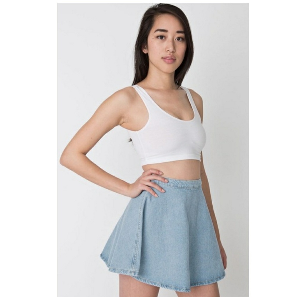 American Apparel Light Blue Denim Circle Skirt